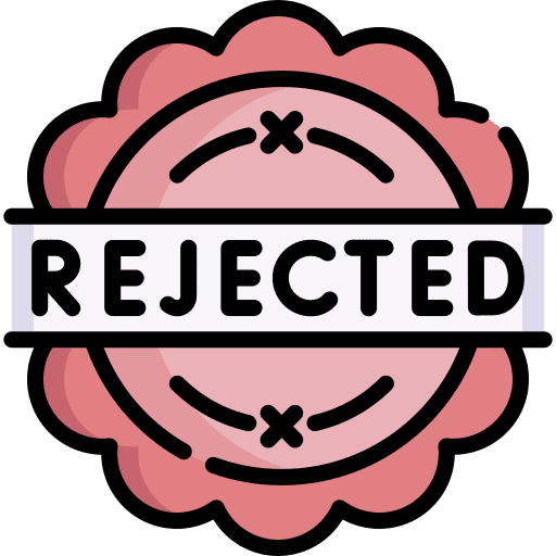 Rejected cancellation rejected delete icon
