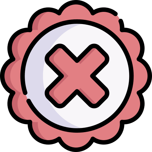 Rejected negative shapes and symbols cross icon