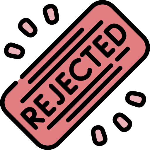 Rejected rejected badge quality control icon Rejected rejected badge quality control icon