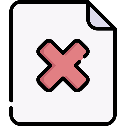 Rejected rejected delete file paper icon