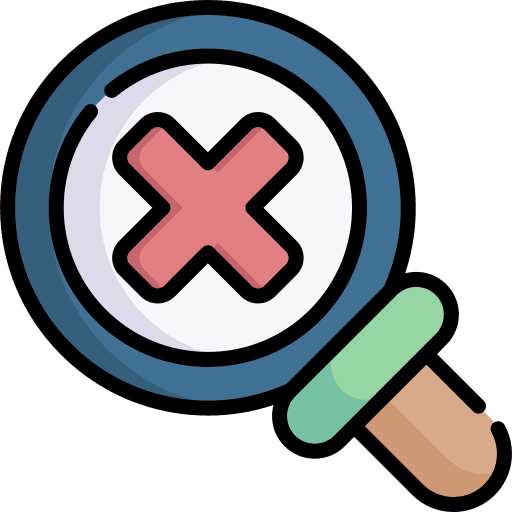 Rejected rejected magnifying glass loupe icon Rejected rejected magnifying glass loupe icon