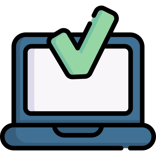 Approved computer laptop information system icon Approved computer laptop information system icon