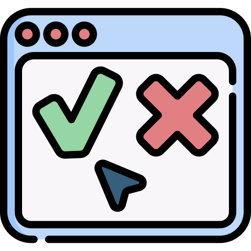 Approved correction assurance rejected icon Approved correction assurance rejected icon