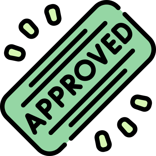 Approved quality control shipping and delivery check icon Approved quality control shipping and delivery check icon