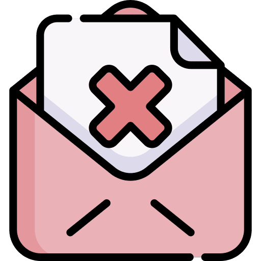 Rejected communications rejected letter icon Rejected communications rejected letter icon