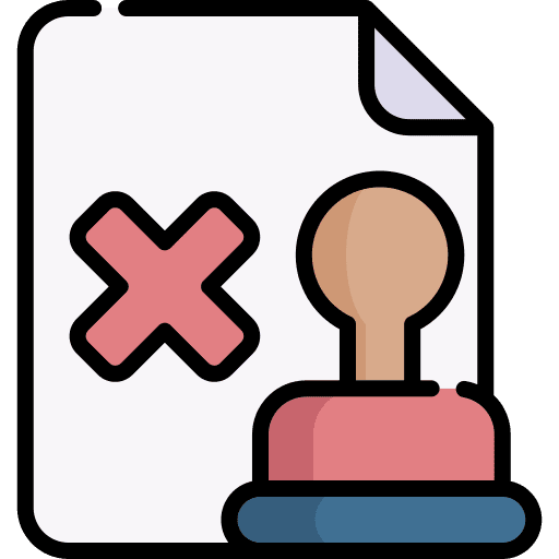 Rejected no sign stamp cross icon Rejected no sign stamp cross icon