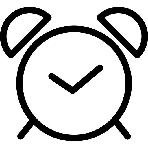 Alarm clock clock time time and date icon