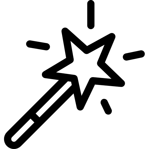 Magic wand wizard tools and utensils ui icon