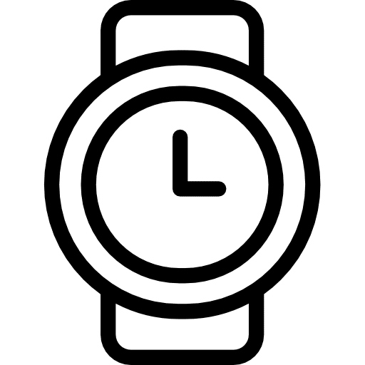 Watch time and date wristwatch clock icon