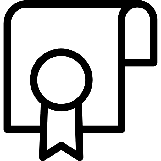 Certificate degree diploma interface icon