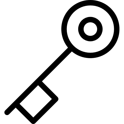 Key passkey access tools and utensils icon