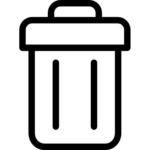 Trash interface tools and utensils bin icon