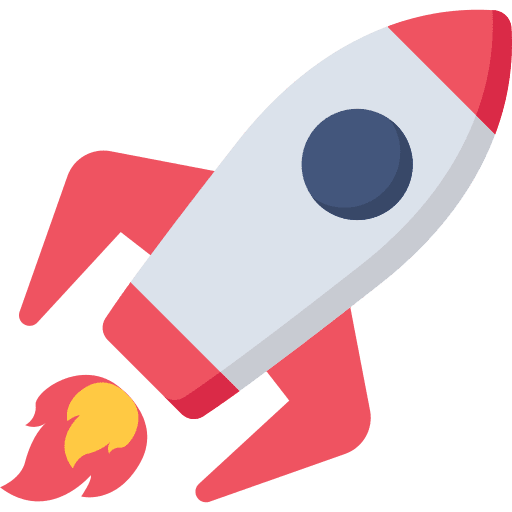 Launch space rocket accelerate icon