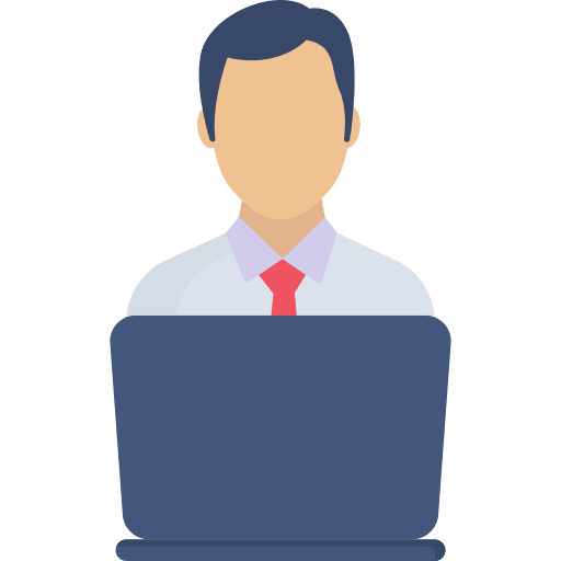 Manager laptop business and finance professions and jobs icon