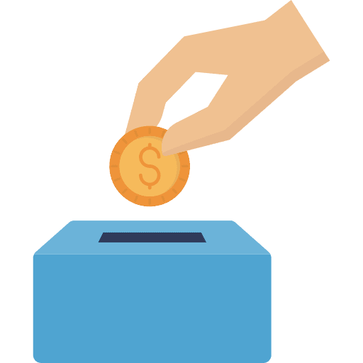 Charity money donation coin icon Charity money donation coin icon