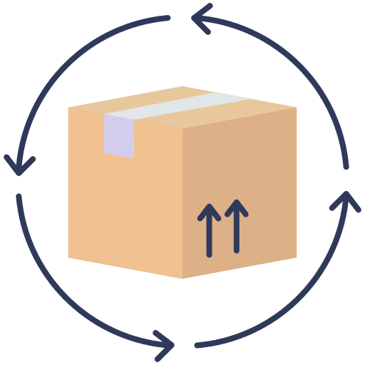 Package parcel shipping and delivery circular arrow icon Package parcel shipping and delivery circular arrow icon