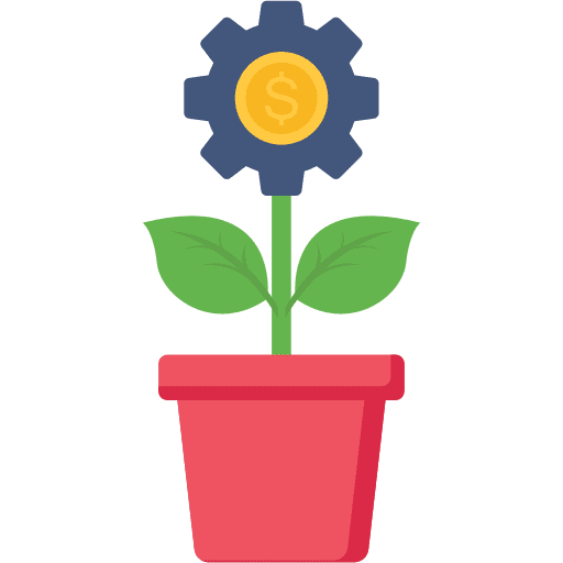 Plant profit increase growth icon Plant profit increase growth icon