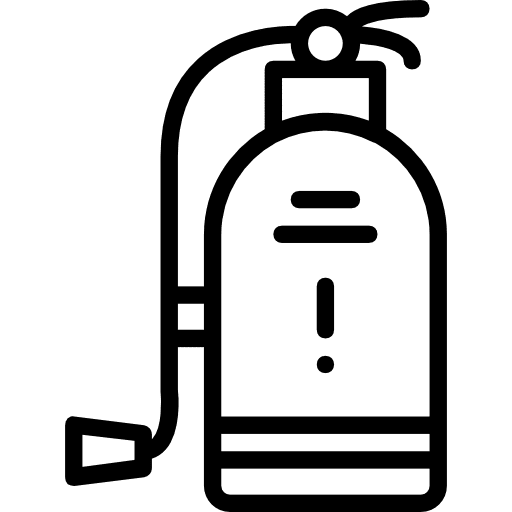 Fire extinguisher tools and utensils firefighting safety icon