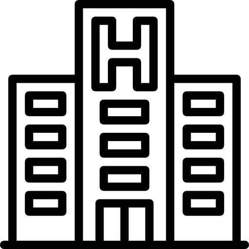 Hotel building hostel holidays icon