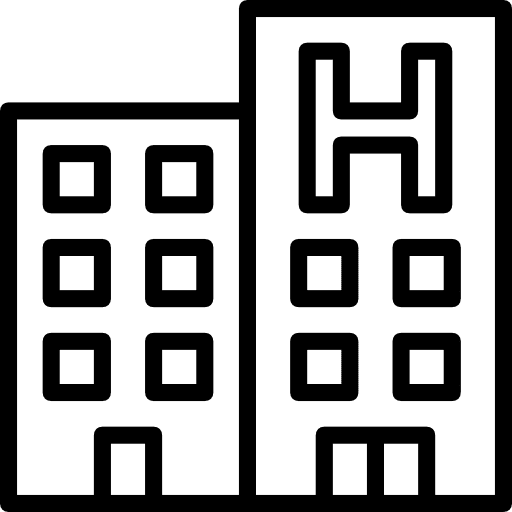 Hotel buildings hostel vacations icon