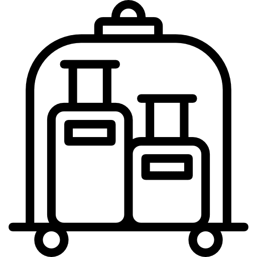 Luggage tools and utensils holidays baggage icon