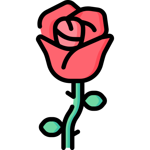 Rose botanical nature flowers icon