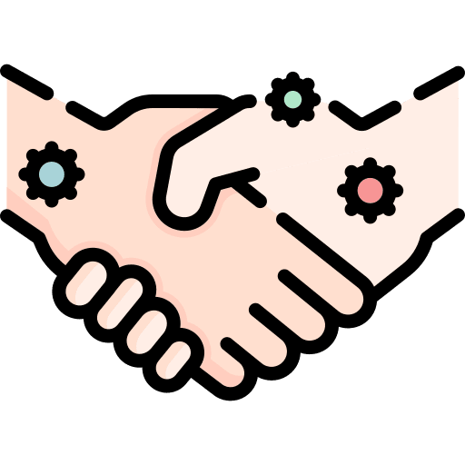Handshake virus transmission coronavirus healthcare and medical icon