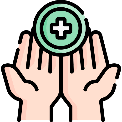 Healthcare protect cross hand icon Healthcare protect cross hand icon