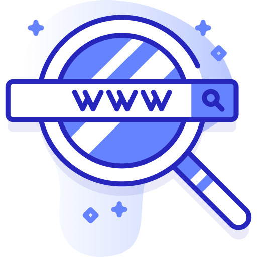 Search magnifying glass search domain icon