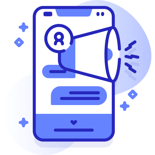 Notification user marketing social media icon Notification user marketing social media icon