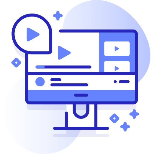 Video player feed browser social media icon