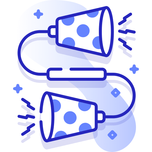 Tin can telephone physics string icon Tin can telephone physics string icon