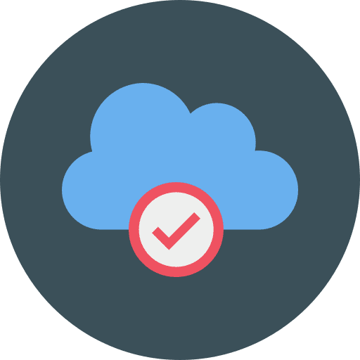 Cloud data tick cloud data checkmark icon