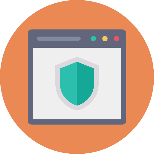 Webpage seo and web website shield icon