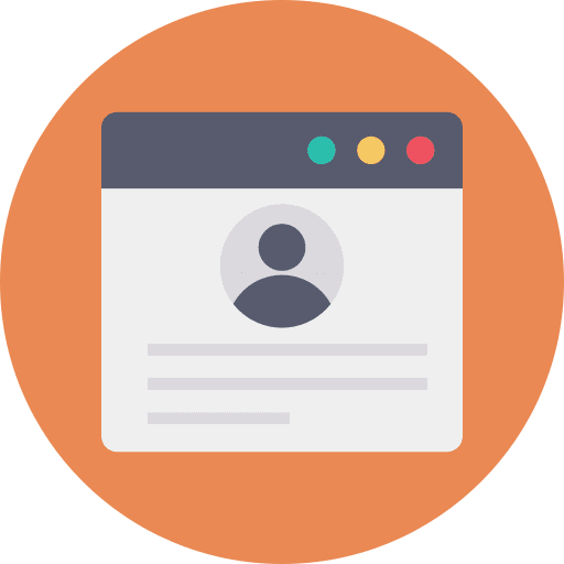 Account webpage seo and web profile icon