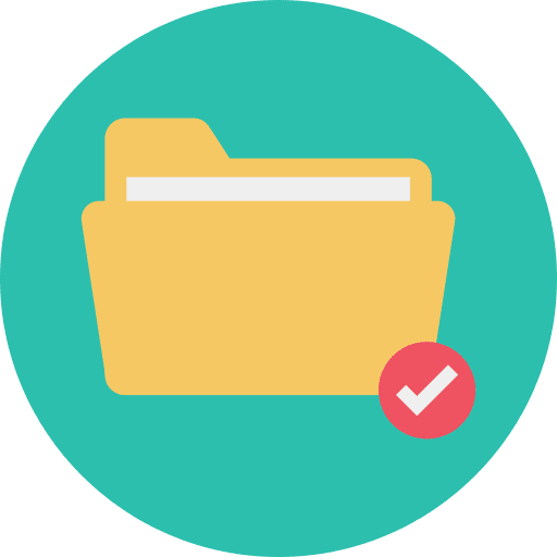 Archive check files and folders document icon