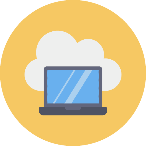 Cloud screen computer seo and web icon