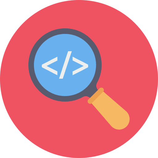 Magnifying glass coding magnifying glass ui icon