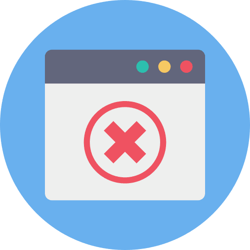 Website error seo and web delete icon