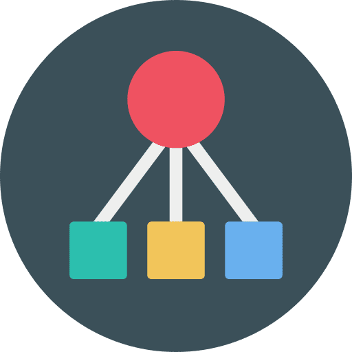 Flowchart seo and web hierarchical structure flowchart icon