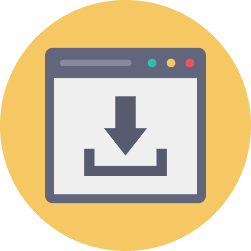 File download ui down arrow web page icon