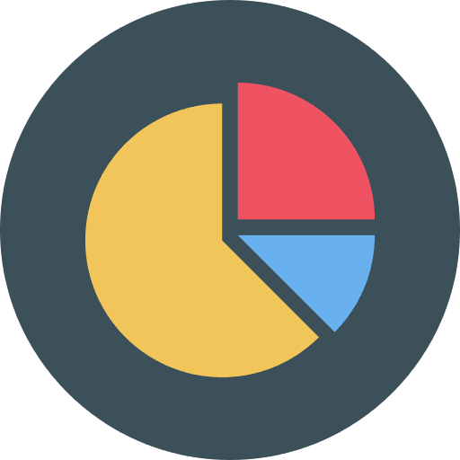 Pie chart market size charts graph icon