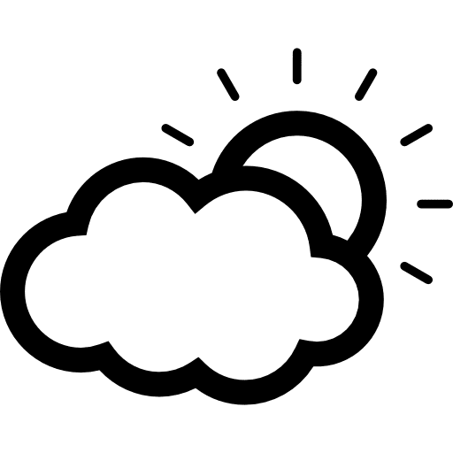 Sun partially covered by a cloud symbols cloud weather icon