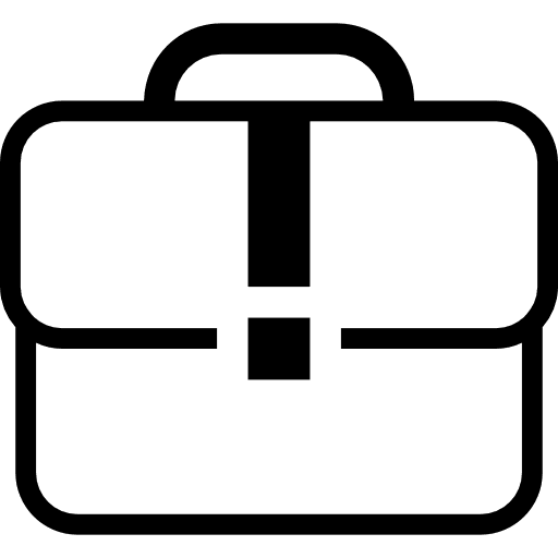 White case suitcase outline handbag business portfolio icon