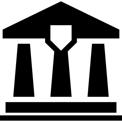 Law office building construction law icon