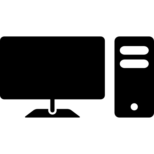 Pc computer with monitor computers tools tools and utensils icon