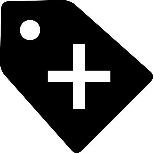 Extra discounts interface commercial symbol of a label with plus sign label commercial commerce icon