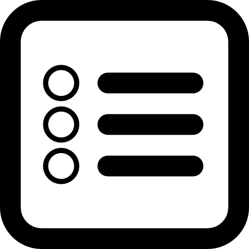 List square button symbol for interface outline interface list icon
