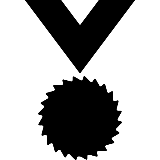 Medal black shape hanging of a ribbon necklace for sports necklace basic icons hanging icon