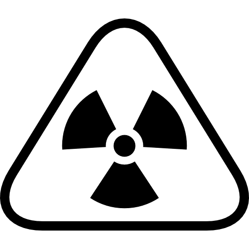 Radiation warning triangular sign basic icons basic sign icon